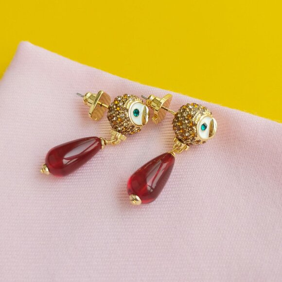 Kate Spade Night Bird Gold Multicolor Earrings - Picture 3 of 3